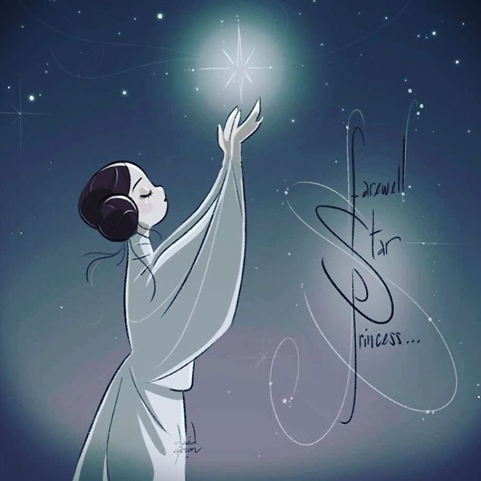 Carrie Fisher ilustraciones Princesa Leia 16