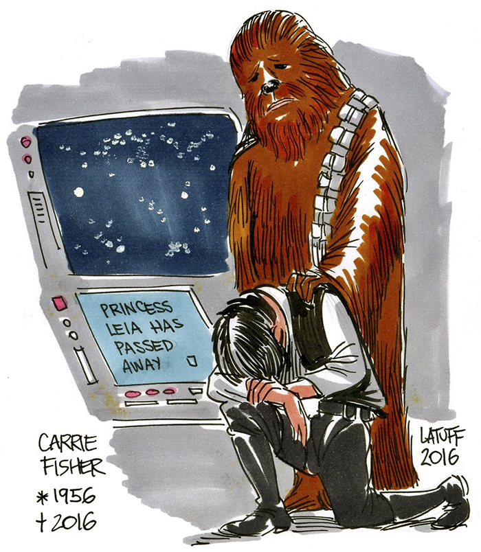 Carrie Fisher ilustraciones Princesa Leia 5