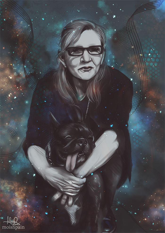 Carrie Fisher ilustraciones Princesa Leia 9