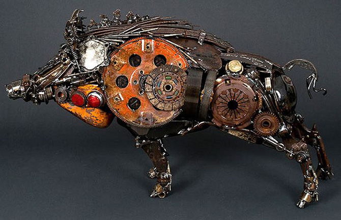 James Corbett esculturas piezas de coche 9