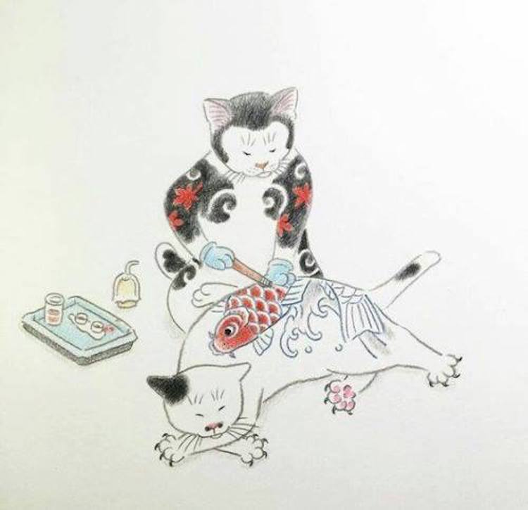 Kazuaki Horitomo gatos tatuados 3
