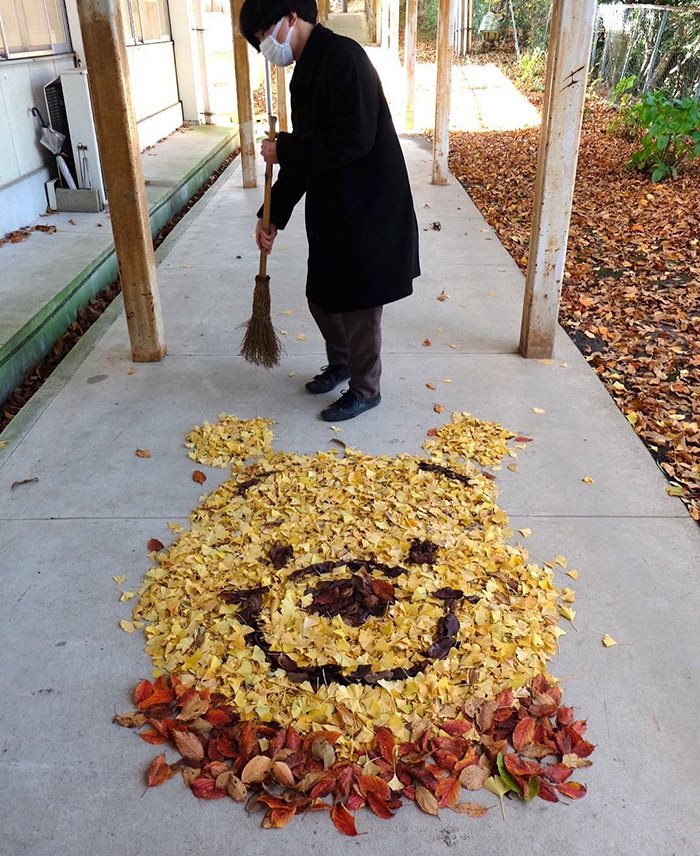 arte con hojas caidas