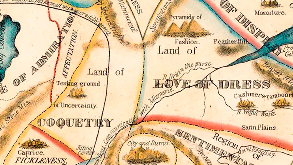 Cartografía emocional: El mapa del corazón de una mujer de 1833