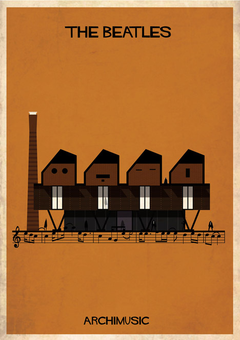 Serie de ilustraciones Archimusic de Federico Babina