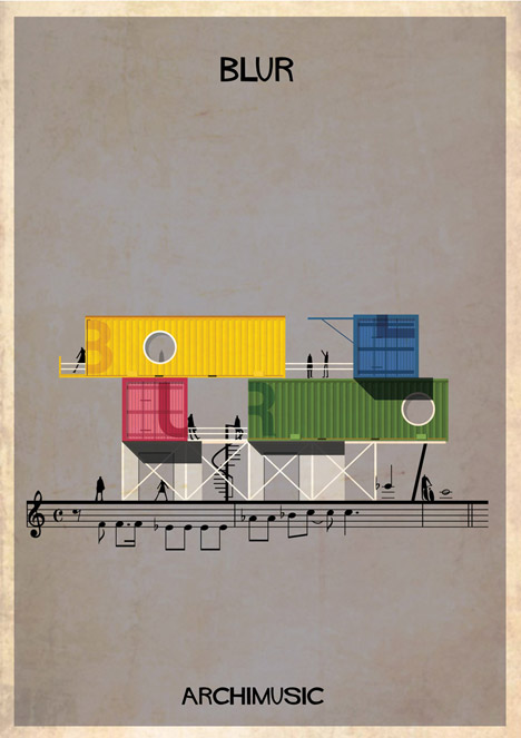 Serie de ilustraciones Archimusic de Federico Babina