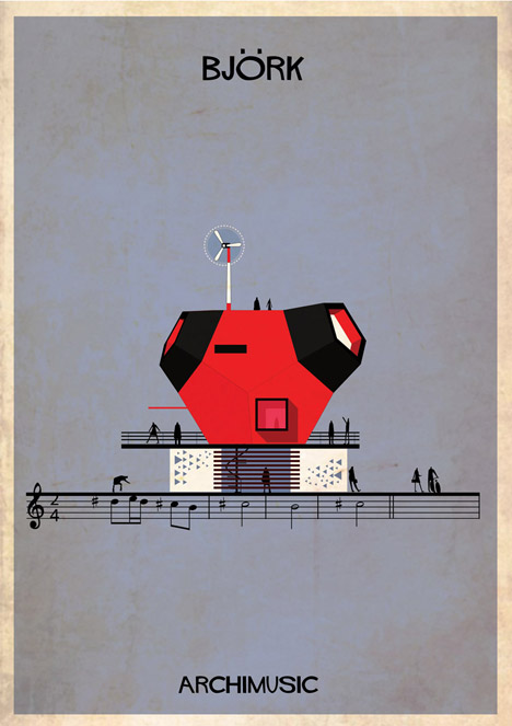 Serie de ilustraciones Archimusic de Federico Babina