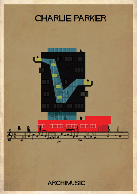 Serie de ilustraciones Archimusic de Federico Babina