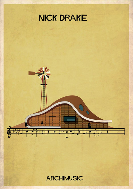 Serie de ilustraciones Archimusic de Federico Babina