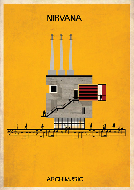 Serie de ilustraciones Archimusic de Federico Babina