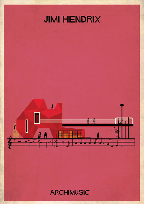 Serie de ilustraciones Archimusic de Federico Babina