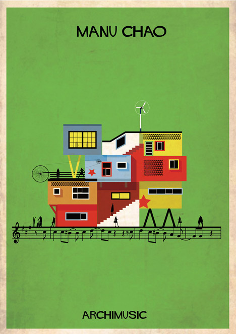 Serie de ilustraciones Archimusic de Federico Babina