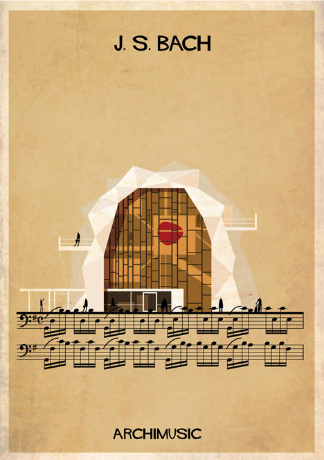Serie de ilustraciones Archimusic de Federico Babina