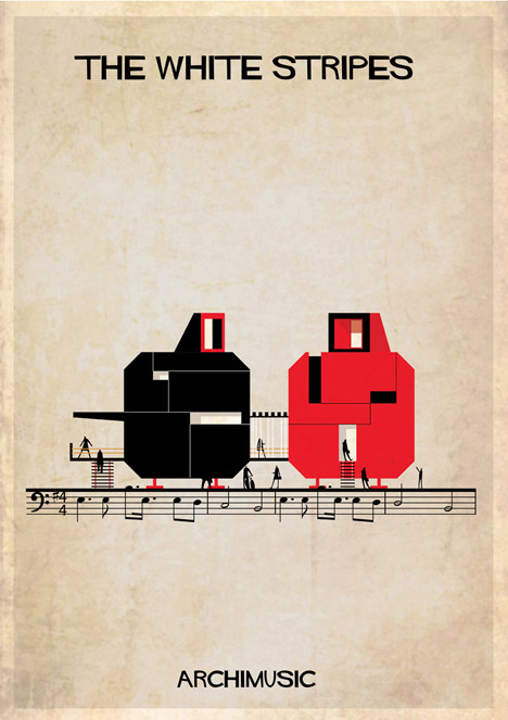 Serie de ilustraciones Archimusic de Federico Babina