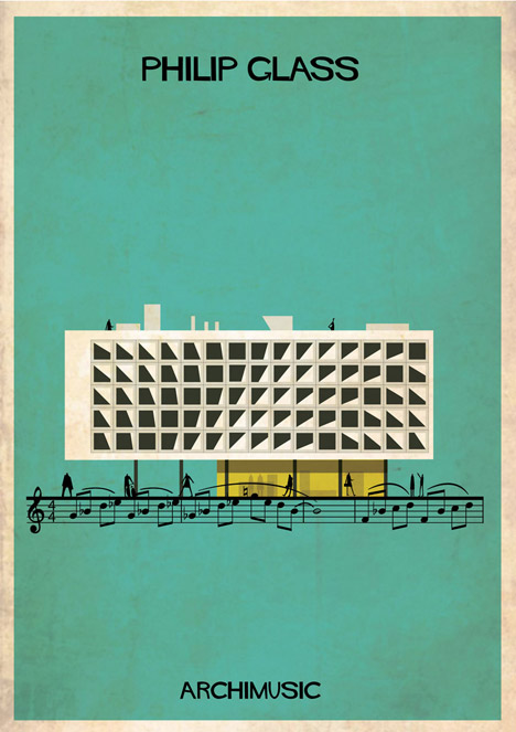 Serie de ilustraciones Archimusic de Federico Babina
