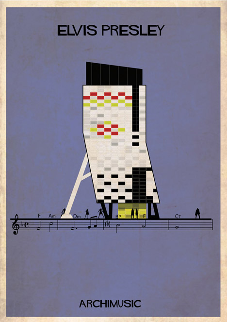Serie de ilustraciones Archimusic de Federico Babina