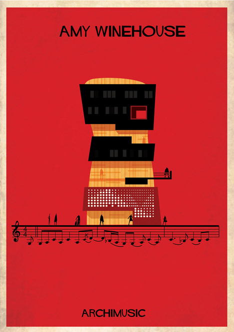 Serie de ilustraciones Archimusic de Federico Babina