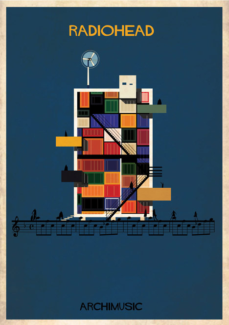 Serie de ilustraciones Archimusic de Federico Babina
