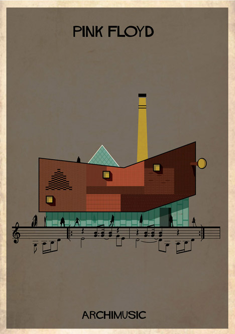 Serie de ilustraciones Archimusic de Federico Babina