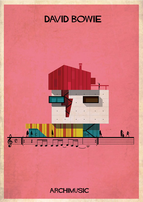 Serie de ilustraciones Archimusic de Federico Babina