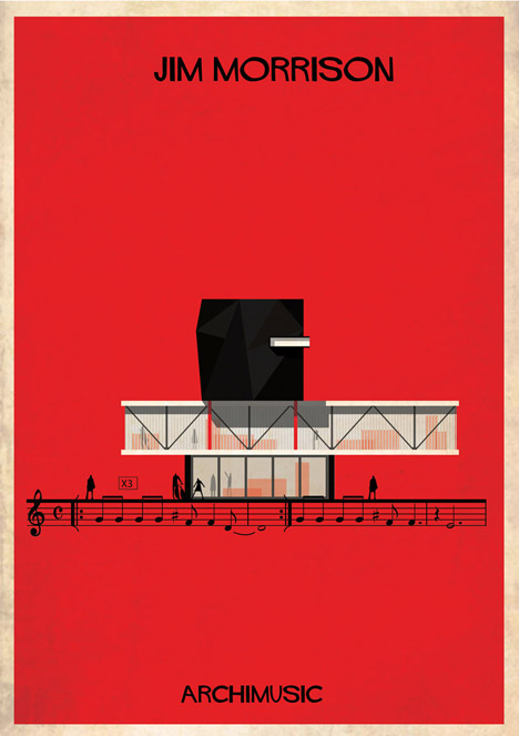 Serie de ilustraciones Archimusic de Federico Babina