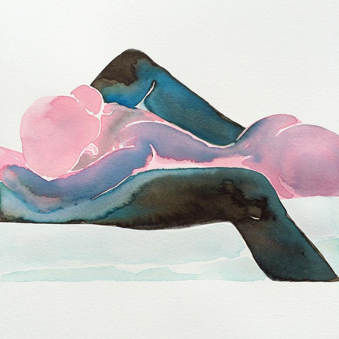 Acuarelas pinturas eroticas Tina Maria Elena