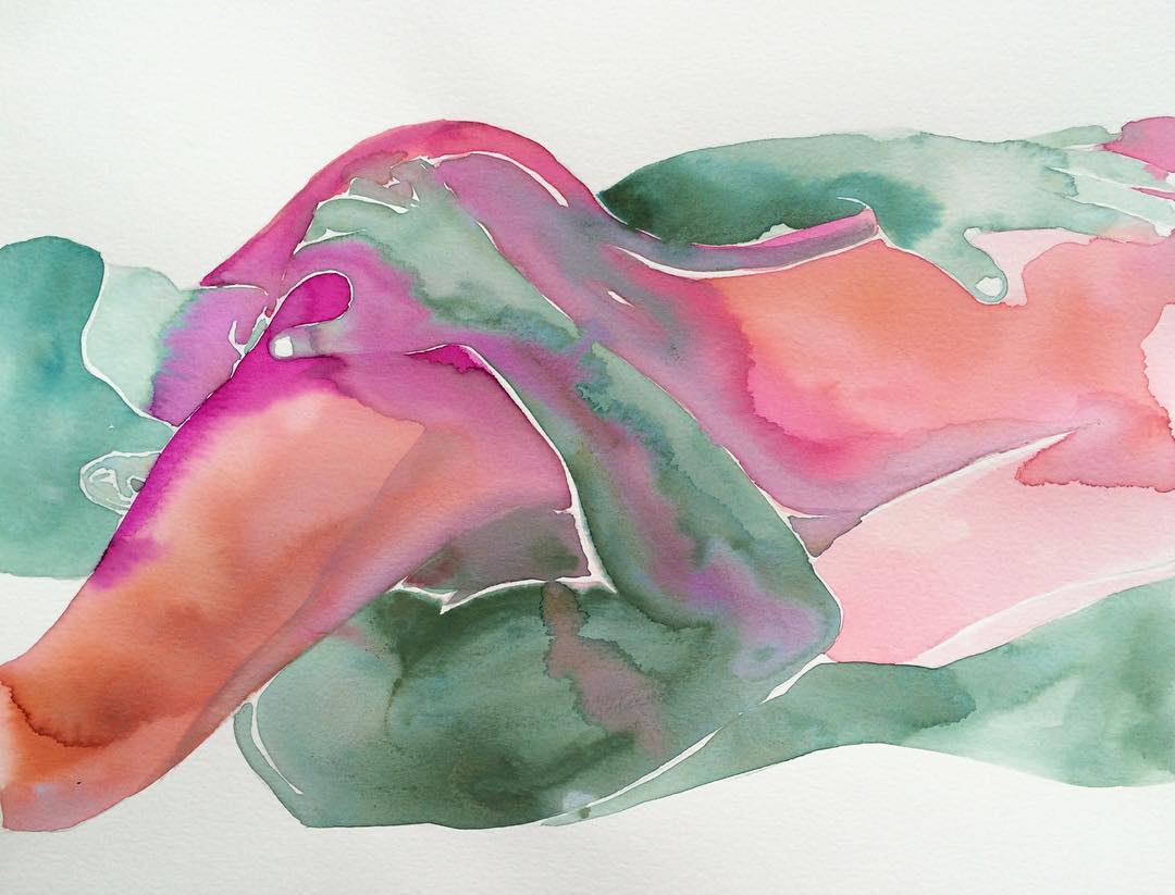 acuarelas pinturas eroticas Tina Maria Elena