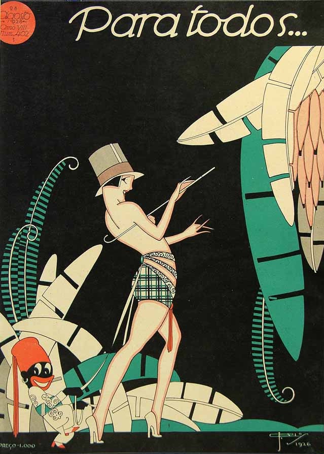 Portada de la revista Brasileña Para Todos de estilo art déco