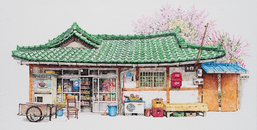 Me Kyeoung Lee dibujos tiendas corea del sur 3