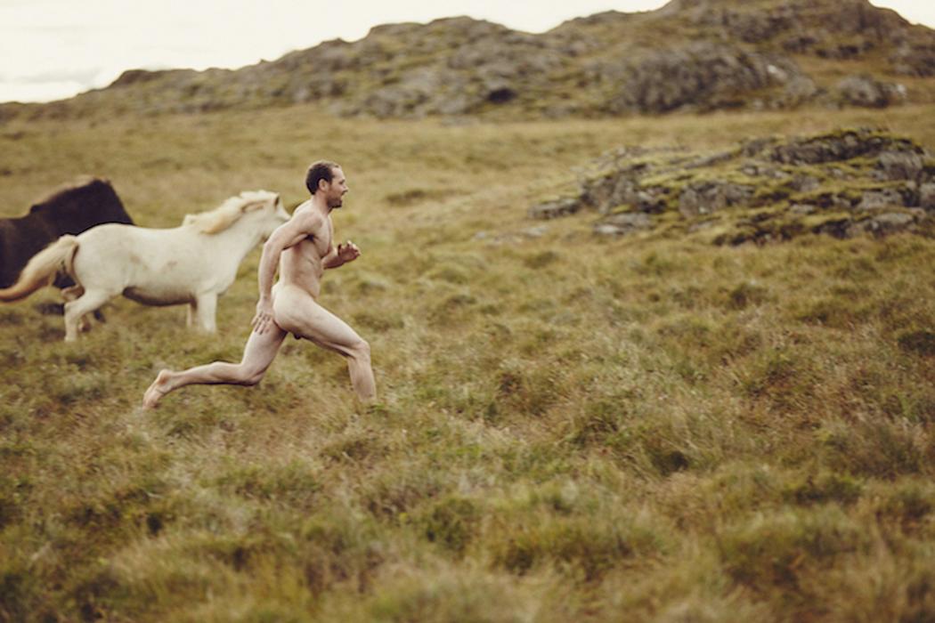 Nick Turner caballos Islandia desnudo