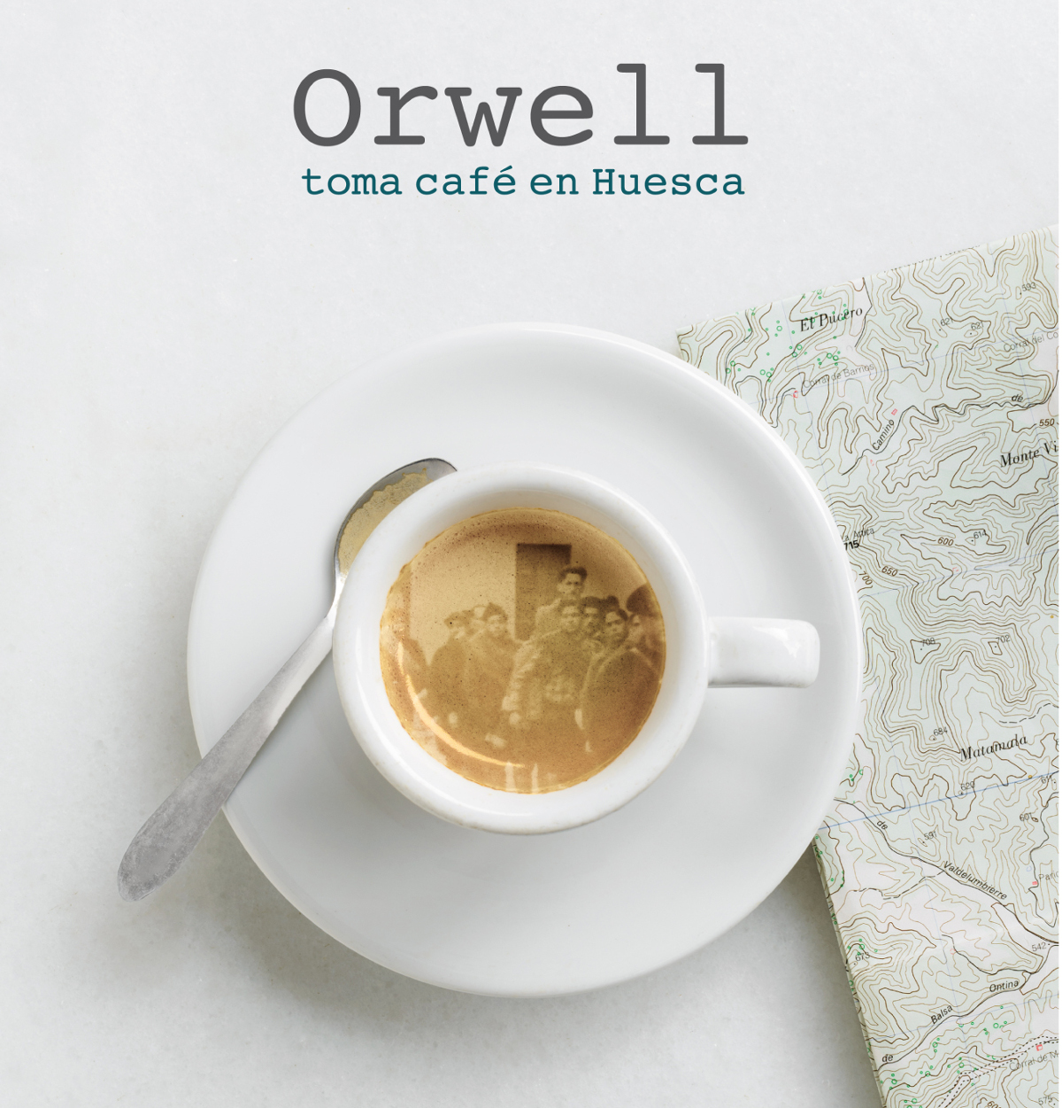 Orwell toma cafe en Huesca