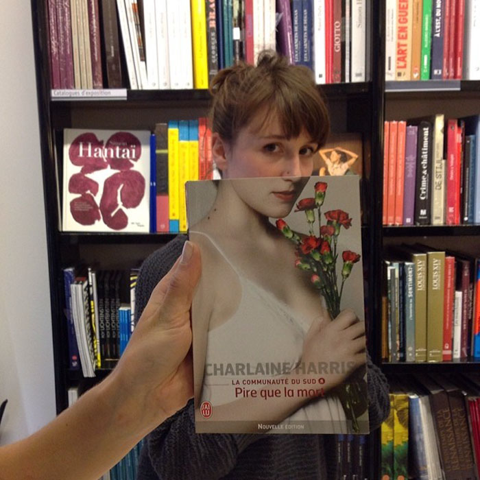 libreria montaje con libros humor 18