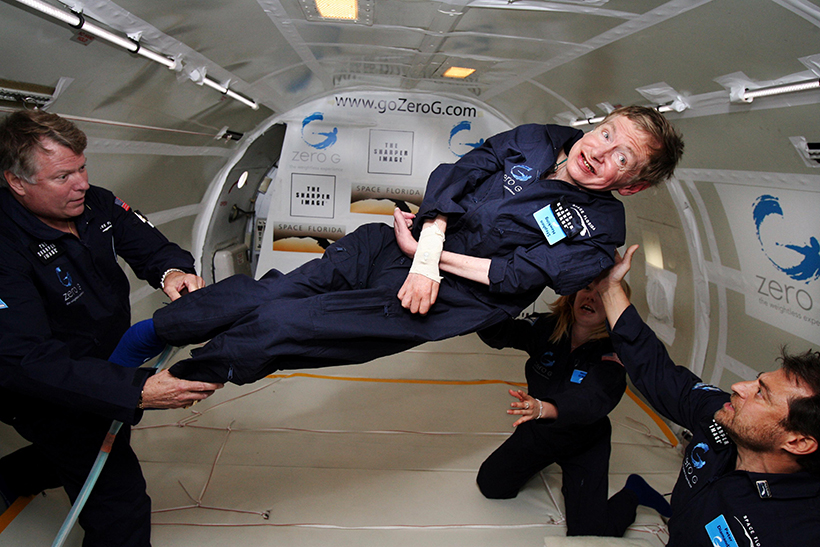 physicist stephen hawking in zero gravity nasa