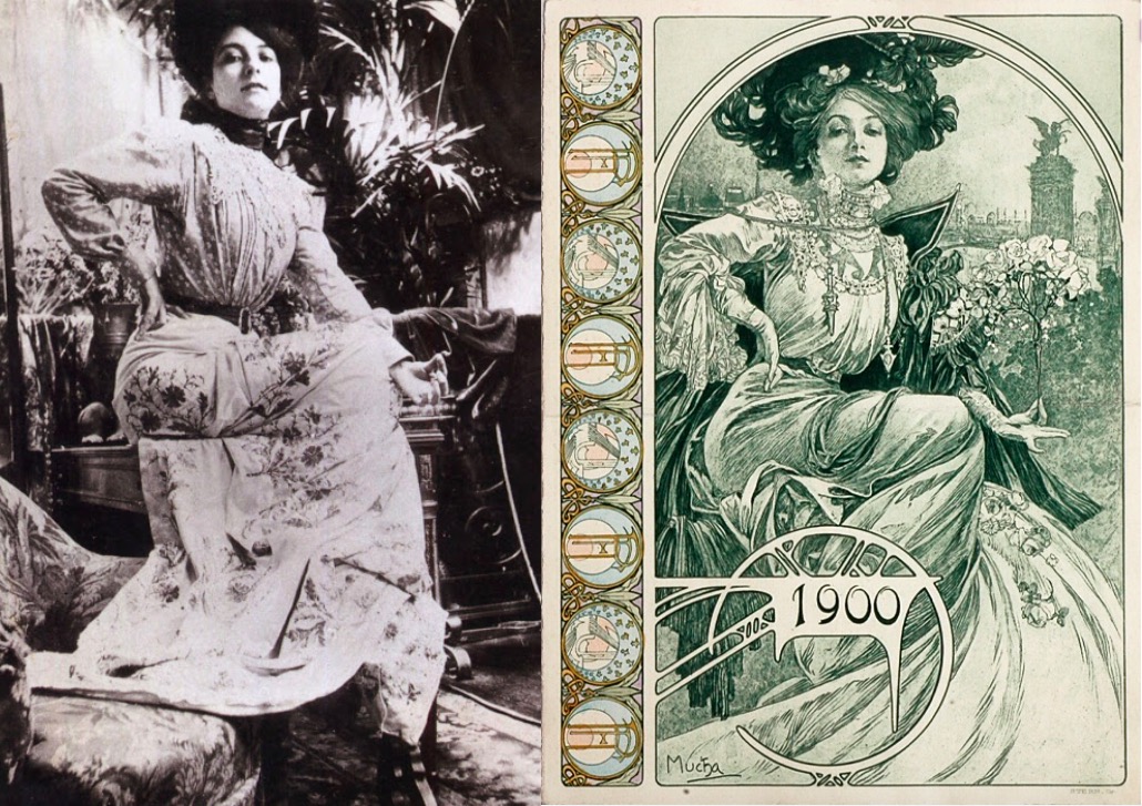 Fotografía y cartel Art Nouveau Alfons Mucha