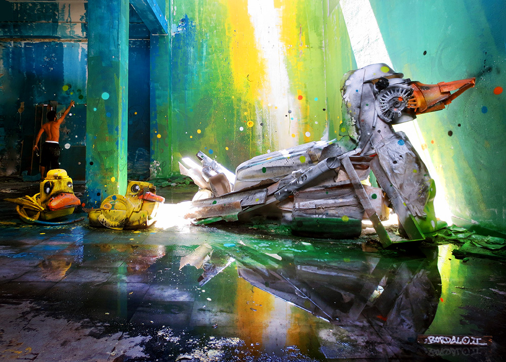 Bordalo II arte urbano reciclaje basura