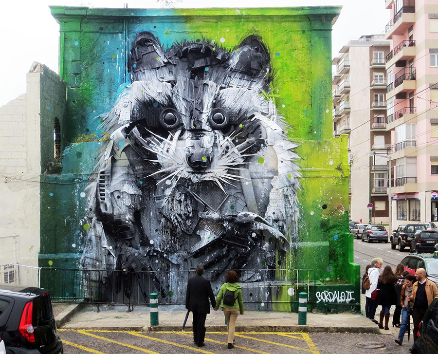 Bordalo II arte urbano reciclaje basura