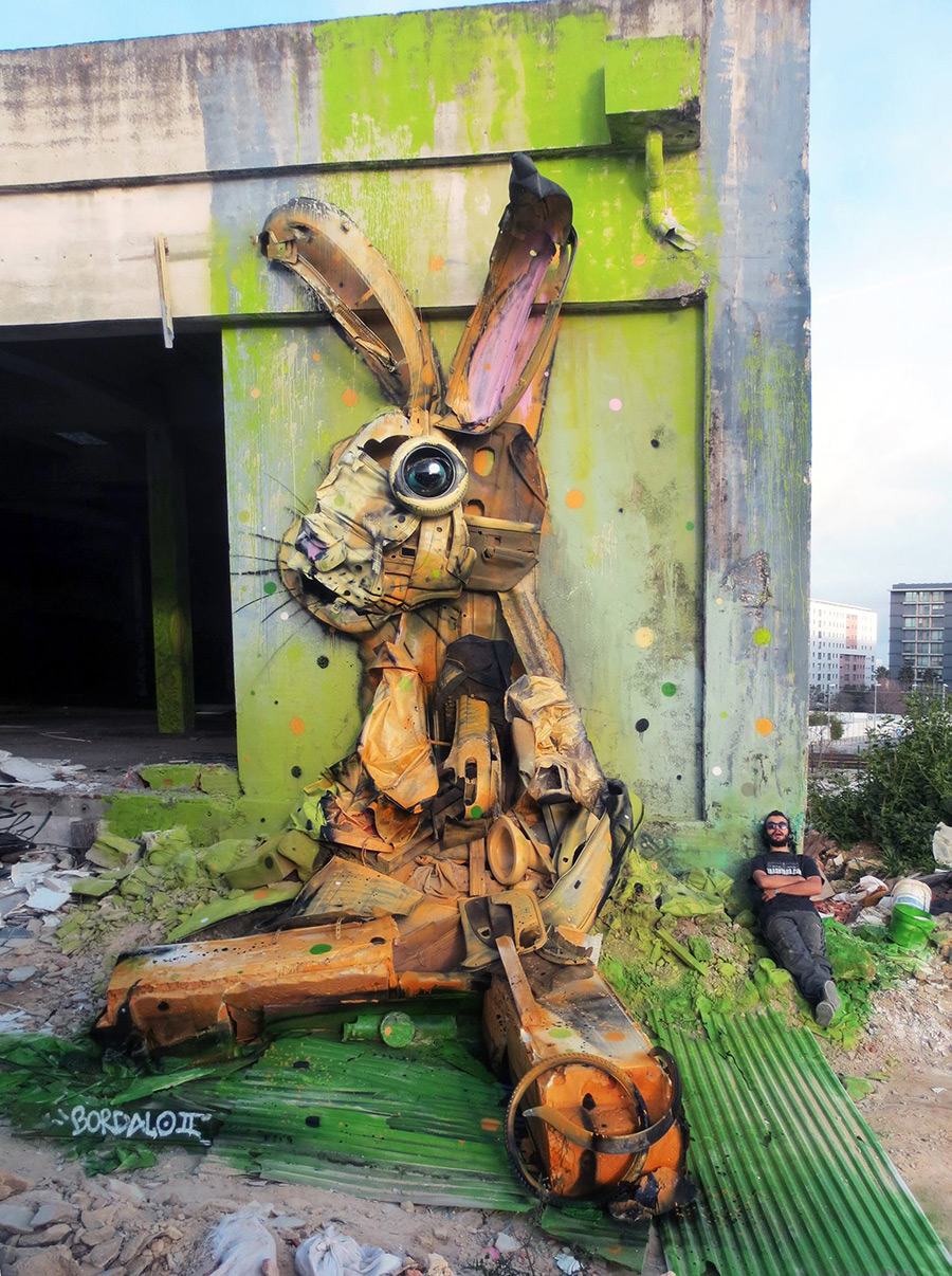 Bordalo II arte urbano reciclaje basura
