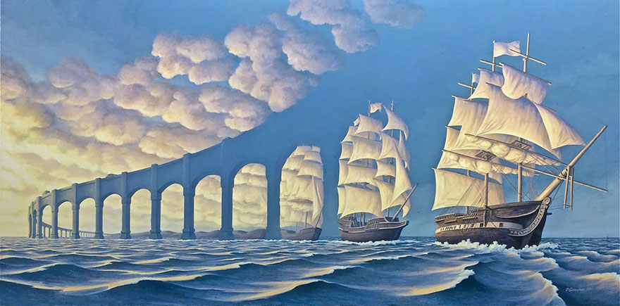 Rob Gonsalves pintura ilusion optica surrealismo