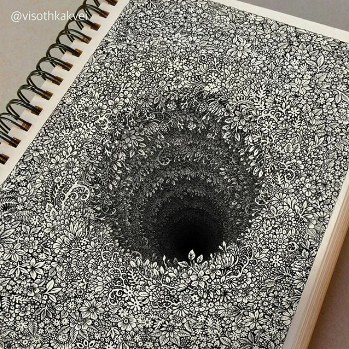 Visoth Kakvei ilustraciones ilusiones opticas