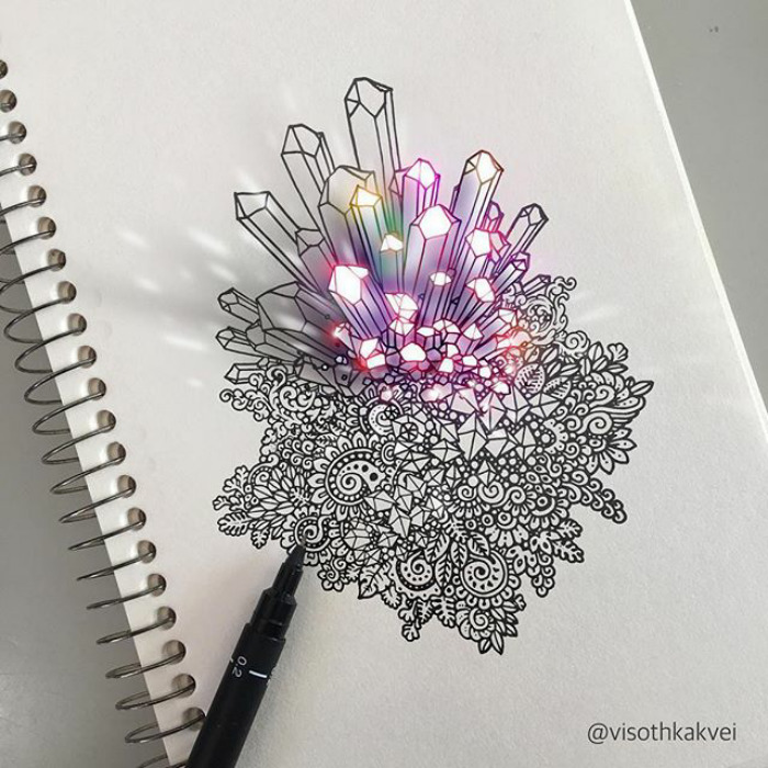 Visoth Kakvei ilustraciones ilusiones opticas 2