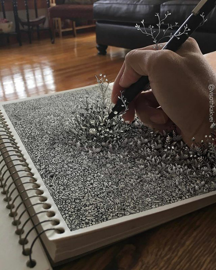 Visoth Kakvei ilustraciones ilusiones opticas 5