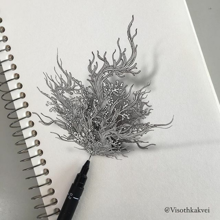 Visoth Kakvei ilustraciones ilusiones opticas 7