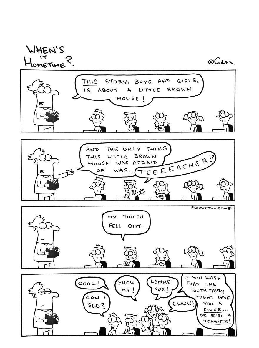 Whens it Hometime humor ilustracion clases 12