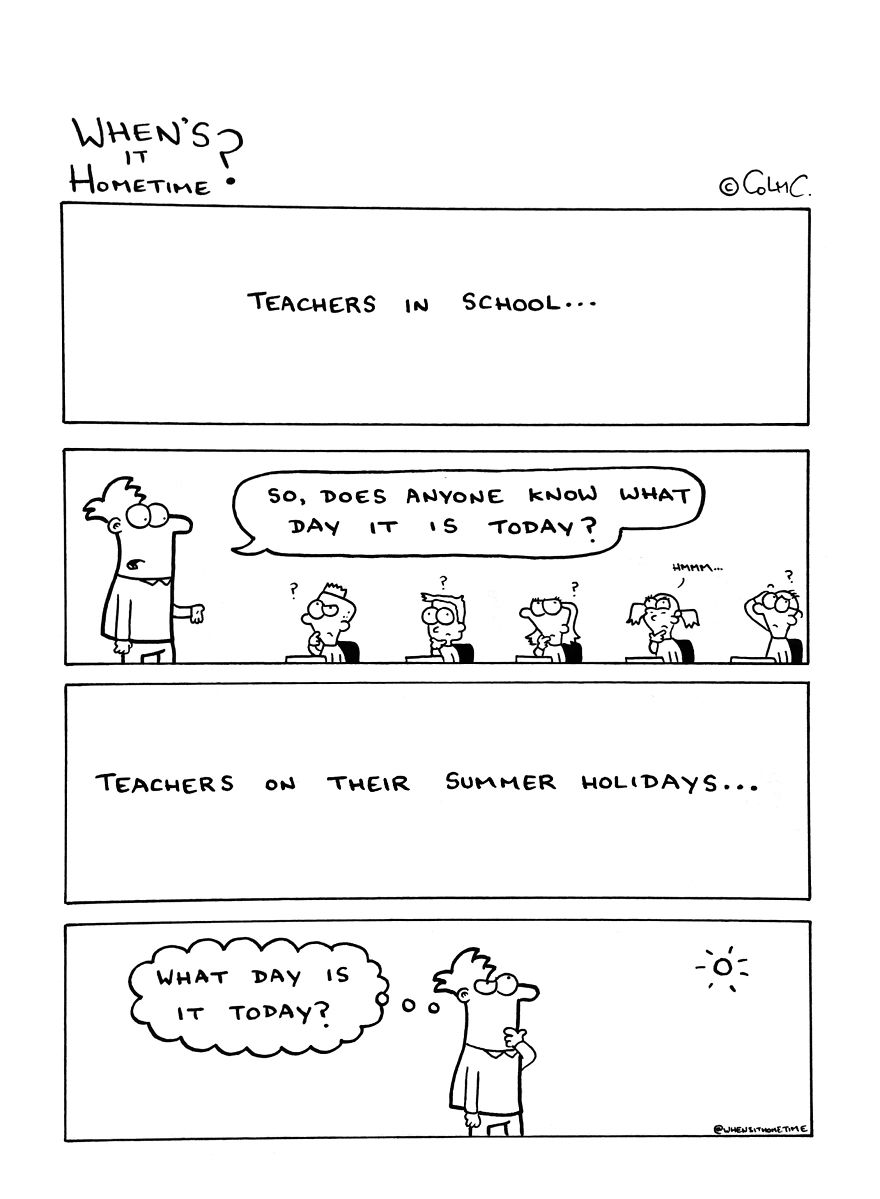 Whens it Hometime humor ilustracion clases 17