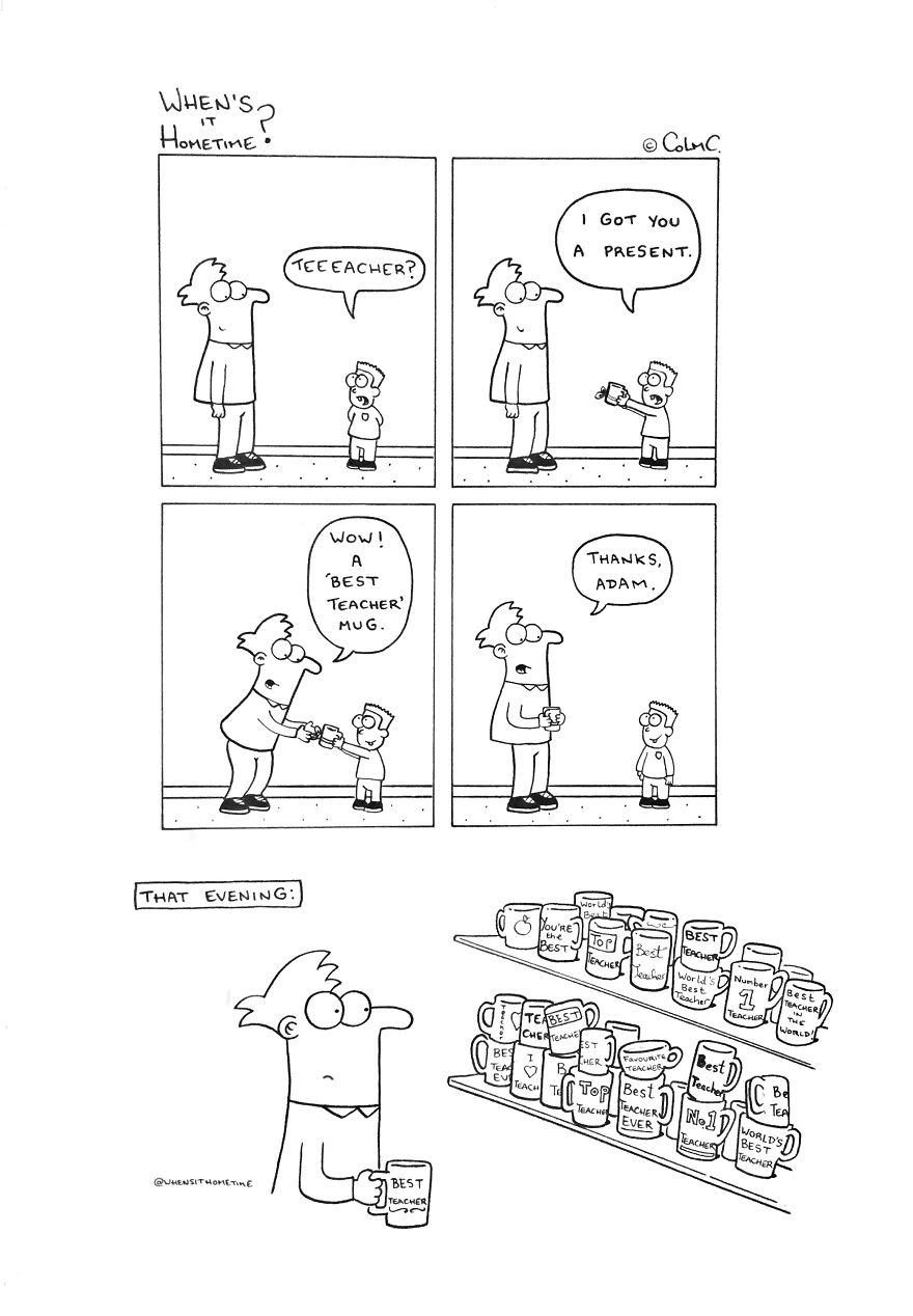 Whens it Hometime humor ilustracion clases 8