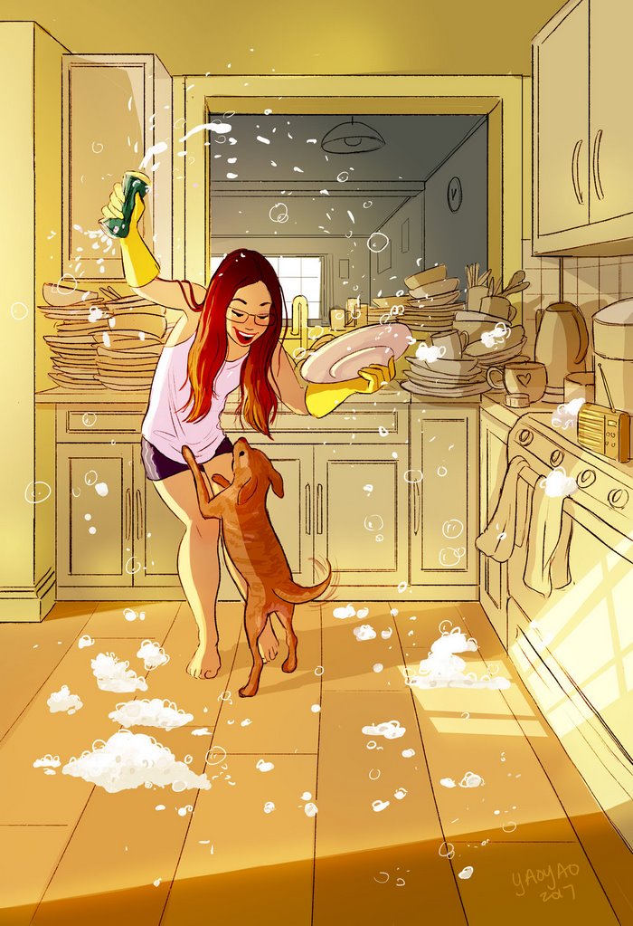 Yaoyao Ma Van As ilustraciones felicidad vivir sola