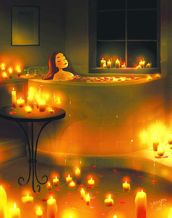 Yaoyao Ma Van As ilustraciones felicidad vivir sola 10