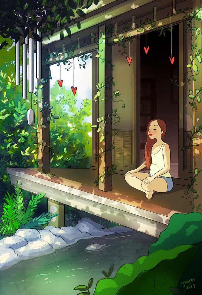 Yaoyao Ma Van As ilustraciones felicidad vivir sola 19