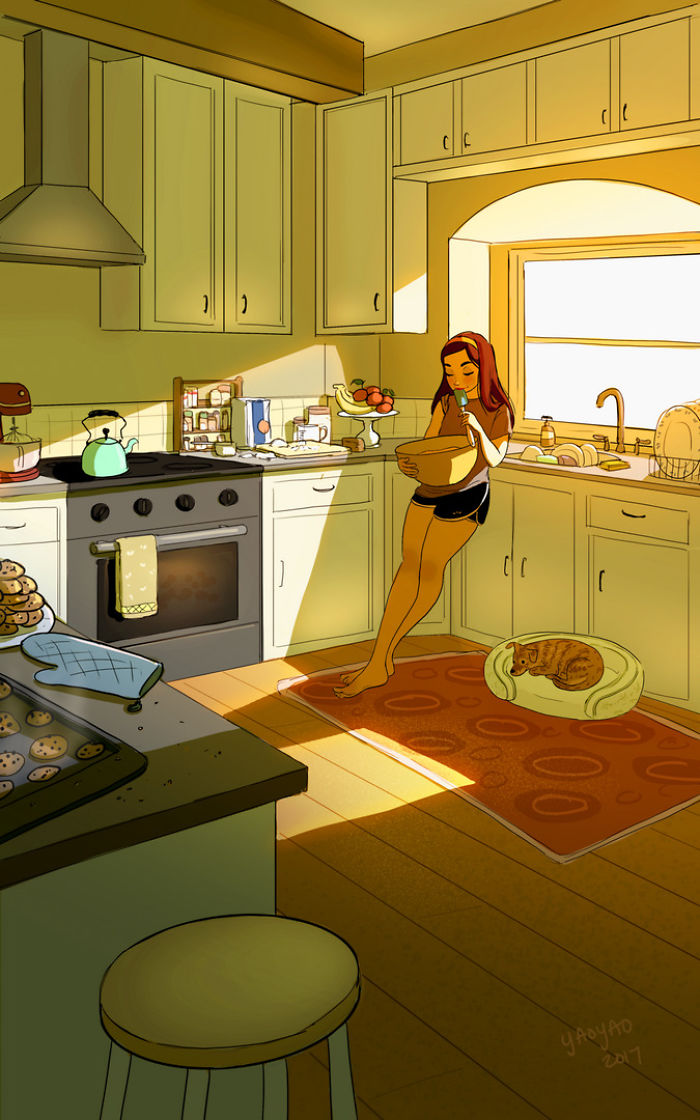 Yaoyao Ma Van As ilustraciones felicidad vivir sola 21