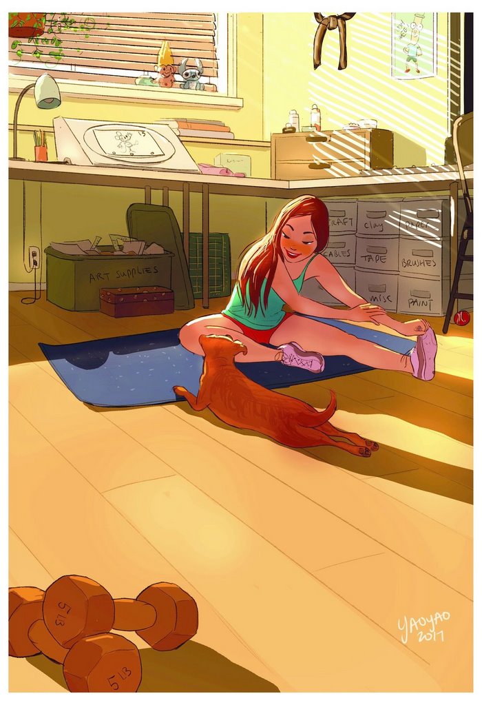 Yaoyao Ma Van As ilustraciones felicidad vivir sola 29