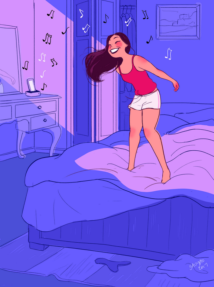Yaoyao Ma Van As ilustraciones felicidad vivir sola 5